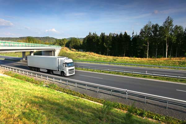 moving truck on road